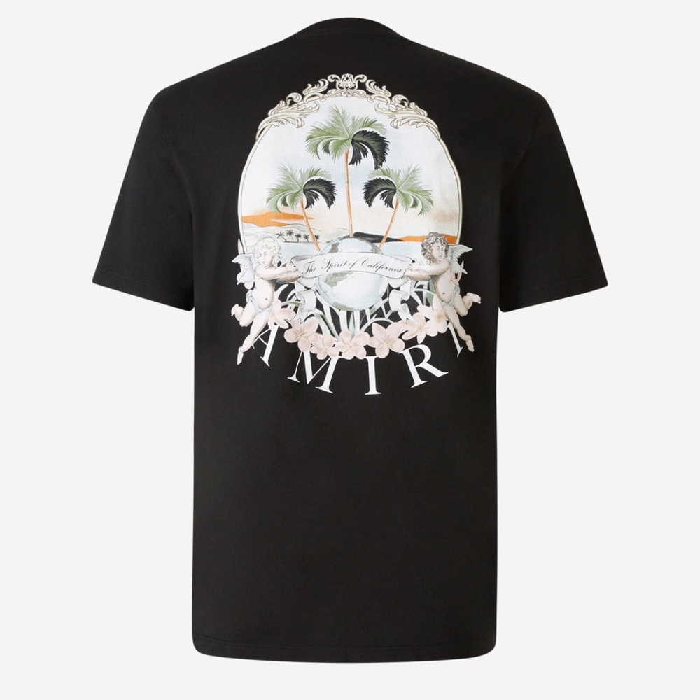 AMIRI Black Palm Printed Graphic Tee